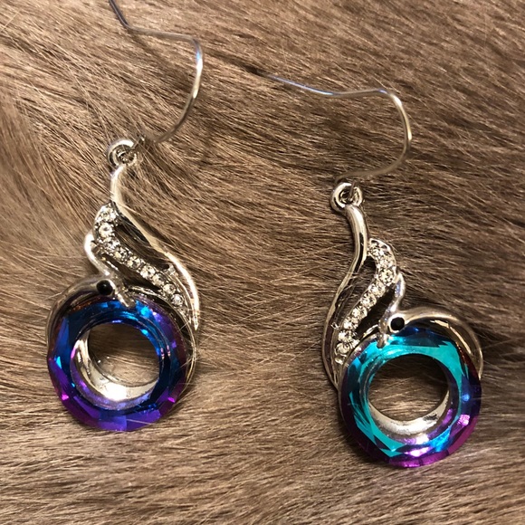 Peacock Dangle Earrings - Picture 5 of 5